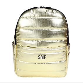 Metallic Puffer Gold Backpack