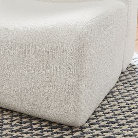 Chunky Boucle Ivory Laid Back Lounge Ottoman