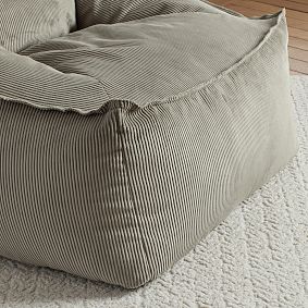 Large Corduroy Dusty Olive Modern Bean Bag Lounger