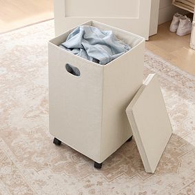 Rolling Lidded Laundry Hamper