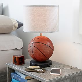 Basketball Table Lamp with USB (20")