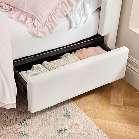 Avalon Channel Stitch Upholstered 4-Drawer Storage Bed