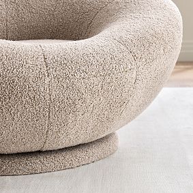 Tipped Shearling Fawn Groovy Swivel Chair