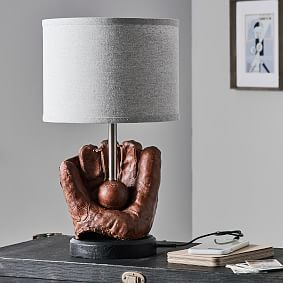 Baseball Table Lamp with USB (20")