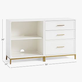 Blaire 3-Drawer &amp; Cubby Bookcase (50")