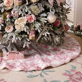 LoveShackFancy Pink Damask Tree Skirt