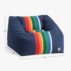 Large Pendleton® Crater Lake Stripe Modern Bean Bag Lounger and Pouf Set