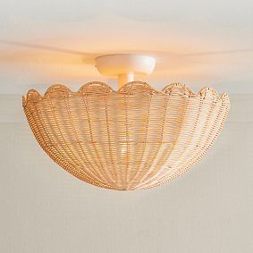 Rattan Bubble Flush Mount