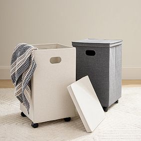 Rolling Lidded Laundry Hamper
