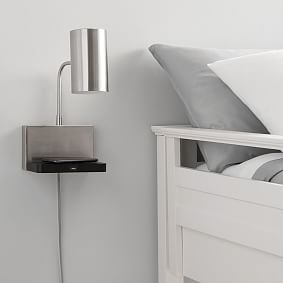 Sconce With Wireless Charging Ledge And USB (8"x17")