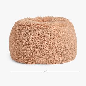 Large Mongolian Faux-Fur Rose Bean Bag Chair