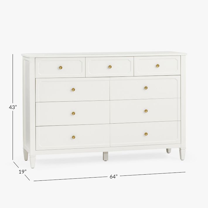 white christmas dresses Bedroom Dresser | White Mahogany 6-Drawer Dresser main image 1