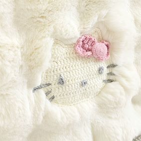 Large Hello Kitty® Crochet Faux Fur Bean Bag Chair Slipcover Only