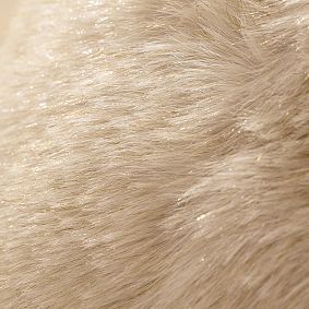 Large Sparkle Faux Fur Taupe Bean Bag Chair Slipcover Only