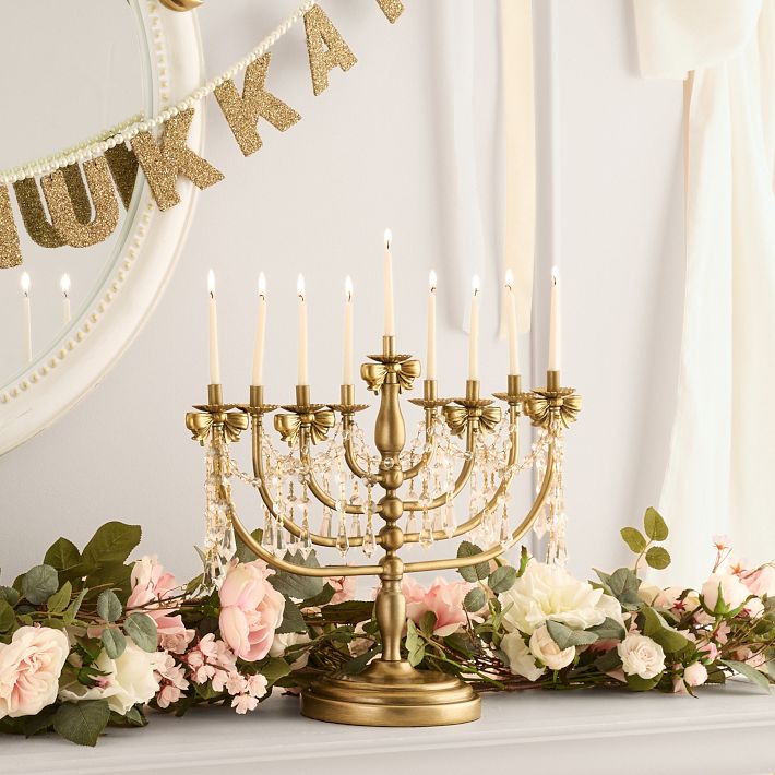Menorah In Miniatura Color Oro Per Casa Delle Bambole | Island Crafts Scala 1:12