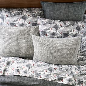 Snowboarding Santa Percale Sheet Set