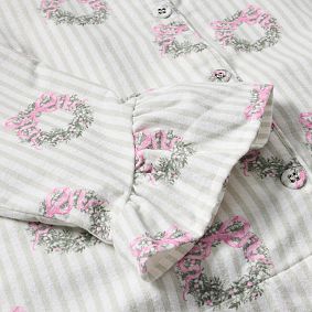 Georgia Wreath Ruffle Long Organic Flannel Pajama