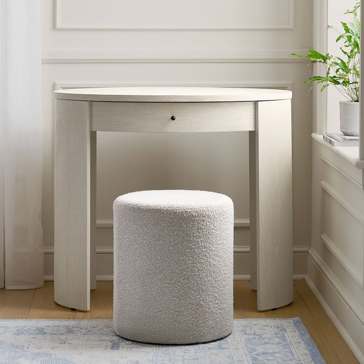 Oval Small Space Vanity, Bleached Bone
