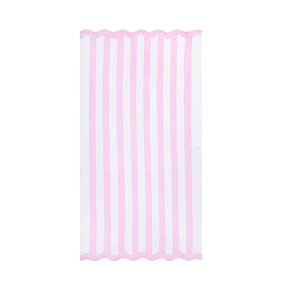 Riviera Stripe Reversible Beach Towel UPF 50+ - Rectangle, Pink