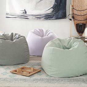 Large Chenille Washed Lilac Bean Bag Chair
