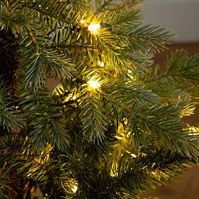Pre-Lit Christmas Tree in Jute Wire Planter (3 Ft.)