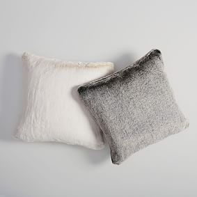 Faux-Fur Chinchilla Pillow Cover