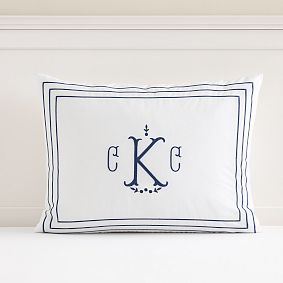 Open Box: Brynn Border Standard Sham - Solid Navy