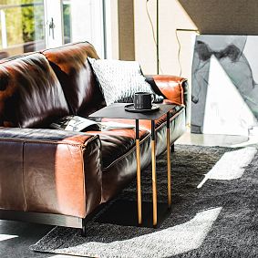 Wood &amp; Metal C-Side Table (14")