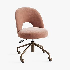 Open Box: Andie Swivel Desk Chair - Rustic Chenille Rosewood