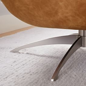 Sherpa Ivory + Faux Leather Caramel Lennon Lounge Chair