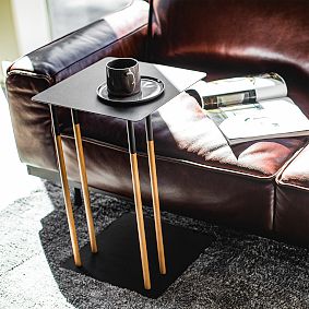 Wood &amp; Metal C-Side Table (14")
