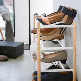 Wood/Metal Expandable Shoe Rack