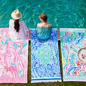 Lilly Pulitzer Mermaid Cove Beach Towel UPF 50+