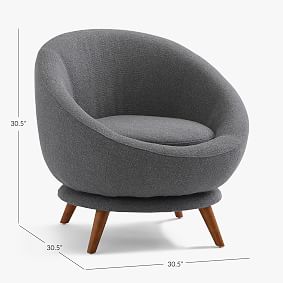 Open Box:  Tweed Charcoal Halo Swivel Chair