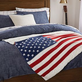 Americana Cable Knit Throw Blanket