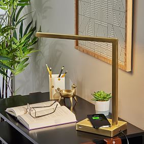 Greene Table Lamp with Charging Pad and USB (16")