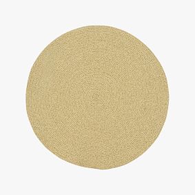 Heathered Wool Reversible Round Rug - Beige