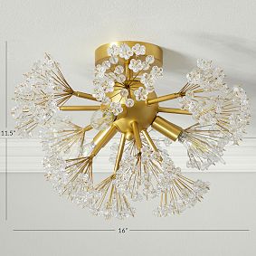 Monique Lhuillier Crystal Flowers Flush Mount