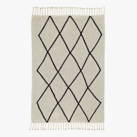 Bereber Beige Geometric Washable Cotton Rug