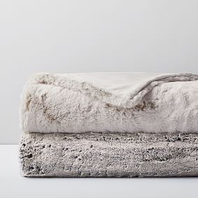 Faux-Fur Chinchilla Throw