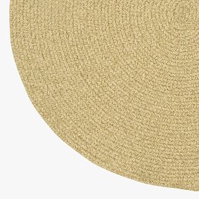 Heathered Wool Reversible Round Rug - Beige