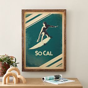 Vintage Framed Surf Posters
