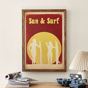Vintage Framed Surf Posters