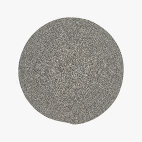 Heathered Wool Reversible Round Rug - Beige