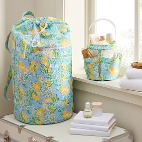 Lilly Pulitzer Lemons Shower Caddy &amp; Laundry Bag Set