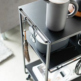 Metal Rolling Utility Cart with Hooks (20"x32")