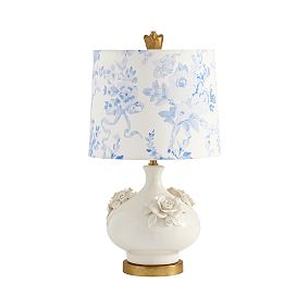 Open Box: LoveShackFancy Floral Table Lamp (18") - Blue