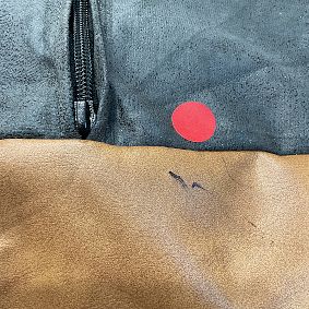 Open Box: Modern Bean Bag Lounger Pouf - Faux Leather Caramel