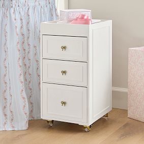 LoveShackFancy Bow Storage Rolling Cart (30"x 20")