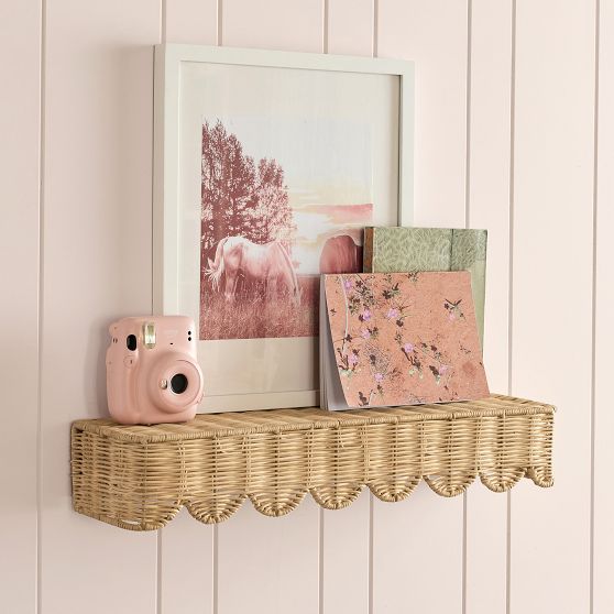 Scallop Rattan Over-the-Door Mirror (17.5"x57")